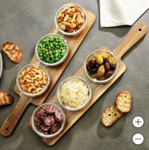 Home Essentials Table Setter Acacia Wood Serving Set, 2-pack Microwave safe - Picture 1 of 8