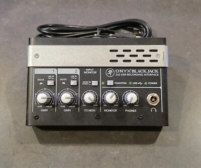 Mackie Onyx Blackjack 2x2 USB Audio Interface Mic Preamps 24-bit/48kHz w/ cable - Image 1 of 2