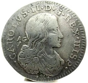 NAPOLI (CARLO II di Spagna) da 8 Grana 1690 - Picture 1 of 9