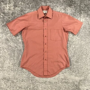 Vintage Arrow Kent Shirt Mens 15 Red Short Sleeve Button Up 70s 80s Preppy Skate - Picture 1 of 10