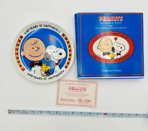 Vintage 1990 PEANUTS Snoopy 40 Years of Happiness Collectors Plate w COA Japan - Picture 1 of 4