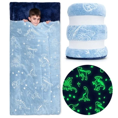 Saco de dormir para niños y niñas - Brilla en la oscuridad para edades de 3+, grande con... Foto 1 de 4