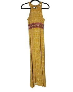 prAna Womens Small Skye Boho Halter Maxi Long Dress Marigold Yellow - Picture 1 of 10