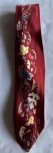 Vintage Necktie Wembley Pat. Off. Leaves Red, Blue, Yellow Men’s Tie 3 1/4” X 52 - Picture 1 of 8