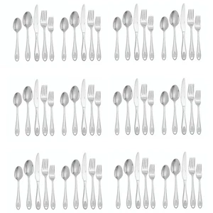 Spode Christmas Tree 18/10 Stainless 60pc. Flatware Set (Service for Twelve) - Picture 1 of 5