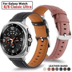 Classic Leather Band For Samsung Galaxy Watch 8/8 Classic 46mm Ultra 47mm Strap - Picture 1 of 45