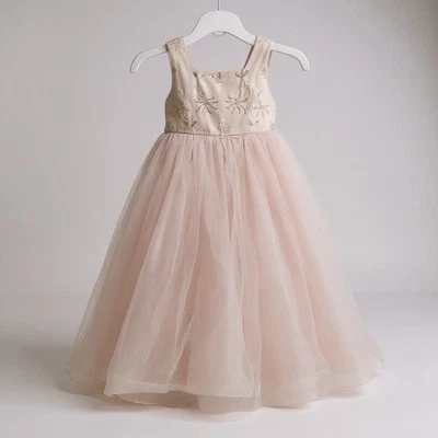 Vestido Marmellata Niñas 6 Rosa Seda Tul Cuentas Bordado Princesa Cumpleaños Foto 1 de 4