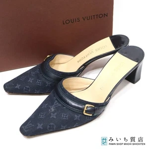 Louis Vuitton LV Mule Pointed Sandals MA0032 Monogram Mini Blue Womens Box - Picture 1 of 10