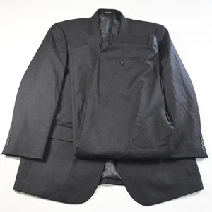 Linea Uomo 46R 40x30 Charcoal Gray 100% Wool Mens Jacket Pants Suit - Picture 1 of 12