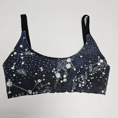 Onzie Flow Sports Bra S/M Womens Celestrial Print Strappy Back Black Yoga Gym - Image 1 of 4