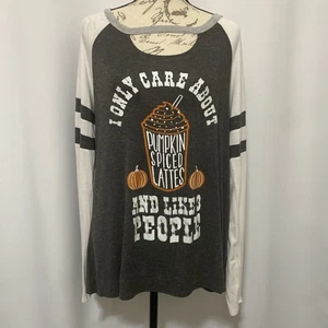 Zutter Fall Pumpkin Spice Long Sleeve Loose Fit Cut-out Top Shirt - Picture 1 of 13