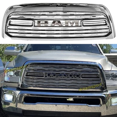 Parrilla para Dodge Ram 2500 LTD 2010-2018 estilo parachoques delantero parrilla con letra cromada Foto 1 de 4