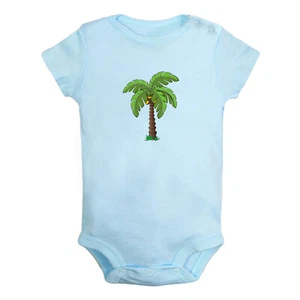 Nature Pattern Palm Tree Romper For Baby Infant Jumpsuit Newborn Babies Bodysuit - Picture 1 of 36