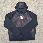 Armani Hoodie Mens Extra Large Red Black Camo Mesh Panel Track Jacket Jumper Top