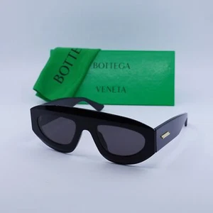 Bottega Veneta BV1358S 001 Shiny Black/Grey 52-22-140 Sunglasses New Authentic - Picture 1 of 6