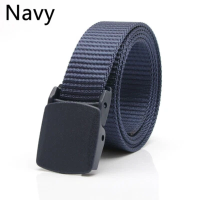 1PC Quick Dry Canvas belt Plastic Buckle Solid Color Simple Outdoor Sports - Image 1 of 4