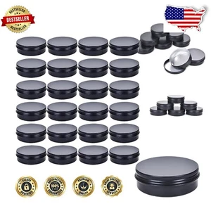 Versatile 50-Pack Black 4oz Screw-Lid Tin Jars for Crafts and Organization - Picture 1 of 10