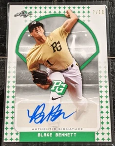 2018 Leaf Perfect Game National Showcase Blake Bennett 7/10 Autograph PG BB1 - Picture 1 of 4