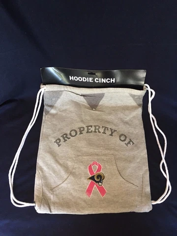 NFL St. Louis Rams BCA Hoodie Cinch Bag Purse Handbag Pink Ribbon Cover