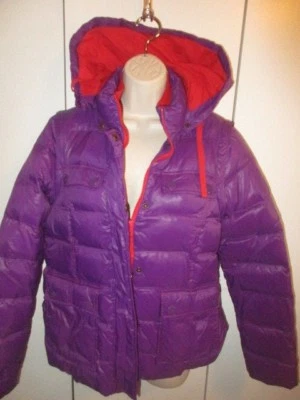 BODEN ПУХОВИК куртка жилет с капюшоном фиолетовый и красный выстеганный женщин 10 супер изящный - Изображение 1 из 4
