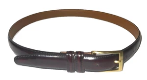 Pallottino Men's Leather Belt Deep Dark Brown Size 34 Brass Buckle USA Nordstrom - Picture 1 of 7