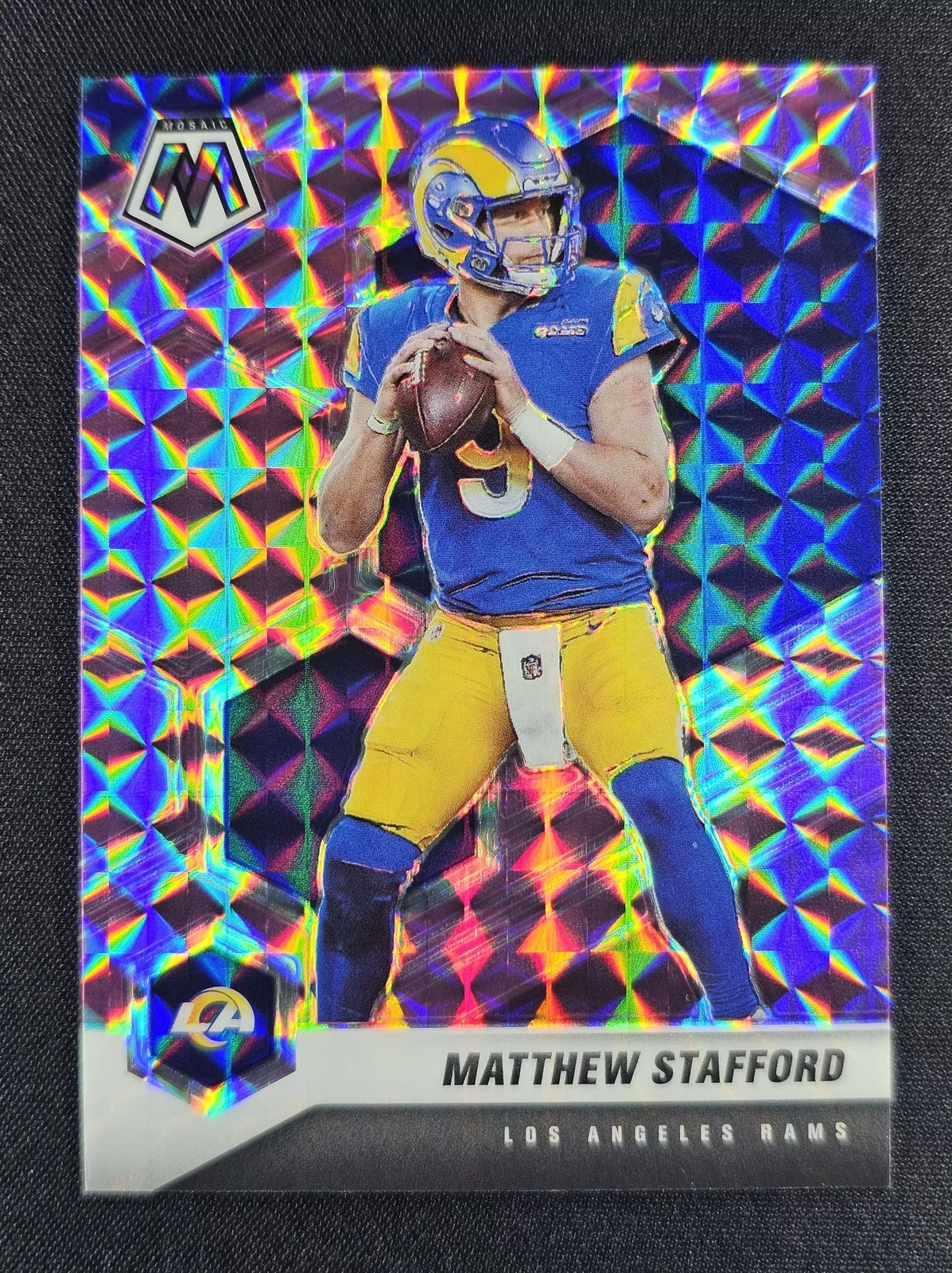Matthew Stafford 2021 Panini Mosaic Purple Prizm /49 #116 RAMS
