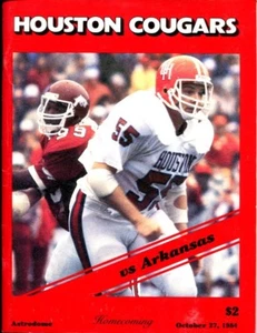 Programa de fútbol americano Arkansas v Houston Cougars 1984 10/27 Astrodome Ex 40715 B5 - Imagen 1 de 1