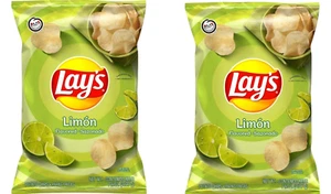 Lay's Potato Chips LIMON Lime Flavored 7.75oz Bags Snack 2 Bags - Picture 1 of 6
