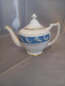 Coalport "Revelry" Blue/White Ceramic Teapot - Picture 1 of 13