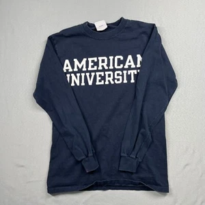 Sudadera vintage Champion para hombre azul pequeña manga larga American University - Imagen 1 de 12