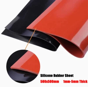 Black Red High Temp Soft Silicone Rubber Sheet Plate Mat 1/1.5/2/3/4/5mm Thick - Picture 1 of 8