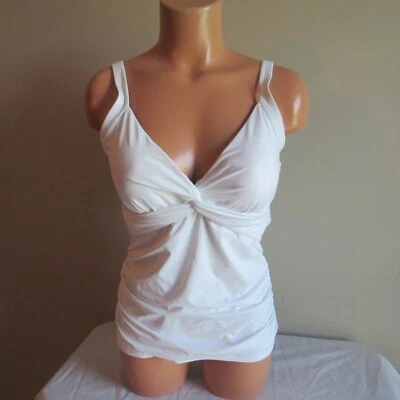 Tommy Bahama Pearl Twist UW Tankini Swim Top White Large NWT - Image 1 of 4