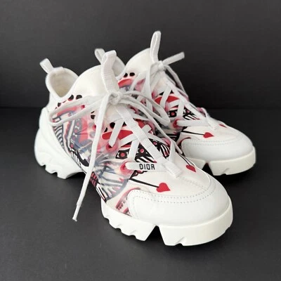 Christian Dior Cupidon D-Connect Sneakers Women’s Sz 37EU White Red RARE - Image 1 of 4