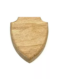 Solid Oak Shield Plaque Sign Blank Wooden Decoration Plinth Craft Stand, Style 4 - Picture 1 of 5