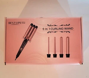 Waver Curling Iron Curling Wand, BESTOPE PRO 5 in 1 Beach Wave - Picture 1 of 4