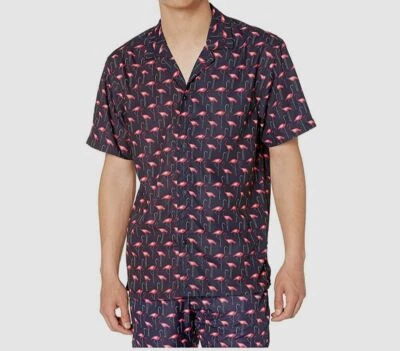 Camisa informal de poliéster de manga corta azul flamenco de $65 Publish para hombre talla mediana Foto 1 de 3