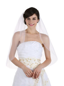 1T 1 Tier Plain Cut Edge Veil For Bridal Shower Bachelorette Wedding Party