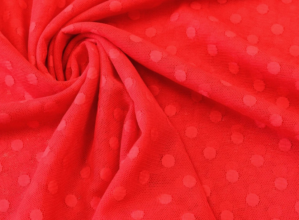 SPITZE TÜLLSPITZE elastisch Punkte 8mm Blusen Kleider ROT EUR 8,98/m - Bild 1 von 2