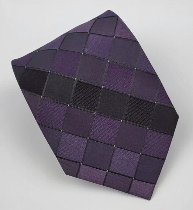 Corbata de seda Axcess púrpura gris geométrica para hombre 58 x 3,25 Foto 1 de 4