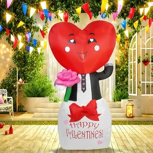 5FT Valentine'S Day Outdoor Inflatable Decoration with Built-In LED Lights for H - Picture 1 of 12