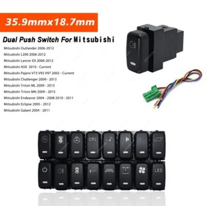 Push Button Rear fog lamp Switch For Mitsubishi w/LED Indicator Lights 4-Pole - Picture 1 of 11