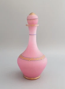 Pretty Antique Pink Translucent Opaline Glass Scent Bottle / Vase / Decanter - Picture 1 of 11