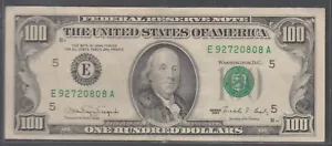 1990 (E) 100 $ Hundert Dollar Schein Federal Reserve Note Richmond falsch ausgerichtet - Bild 1 von 2
