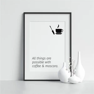 Mit Kaffee und Mascara ist alles möglich. Lustiges Bäckergeschenk mit Küchenmotiv - Bild 1 von 4