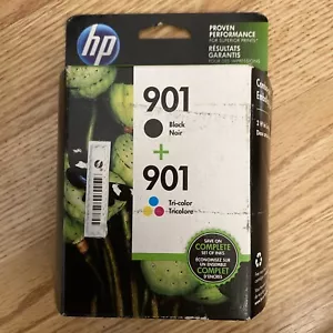 NEW HP 901 Black and Tri-color Ink Cartridges 2 PACK CN069FN EXP 08/2019 - Photo 1/6