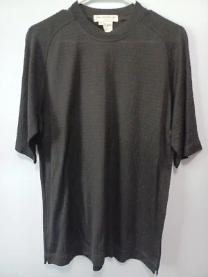 Ler Lui Per Lei Men Shirt 100% Silk Black Weave Pattern Small - Image 1 of 3