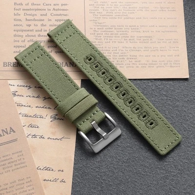 Correa de reloj de nailon premium 18 mm 20 mm 22 mm correa de reloj ajustable correa reemplazable Foto 1 de 4