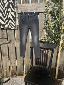 Zara The Skinny Black Denim Jeans Girls Size 13 14 - Picture 1 of 4