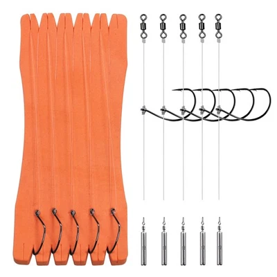 THKFISH Fishing Ready Texas Rigs for Bass Fishing Leaders with Weights Hooks Rigged L...