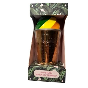 Absolut Elyx Copper Gay Pride Drinking Cup Tumbler Rainbow Lid Mixed Drinks NEW - Picture 1 of 9